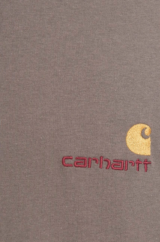 Carhartt WIP longsleeve bawełniany American Script brązowy