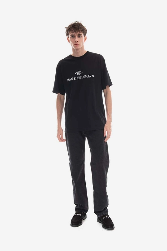 Han Kjøbenhavn cotton T-shirt Logo Print Boxy Tee Long Sleeve black