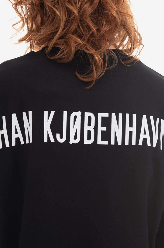 черен Памучна блуза с дълги ръкави Han Kjøbenhavn Logo Print Boxy Tee Long Sleeve