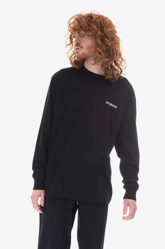 Памучна блуза с дълги ръкави Han Kjøbenhavn Logo Print Boxy Tee Long Sleeve