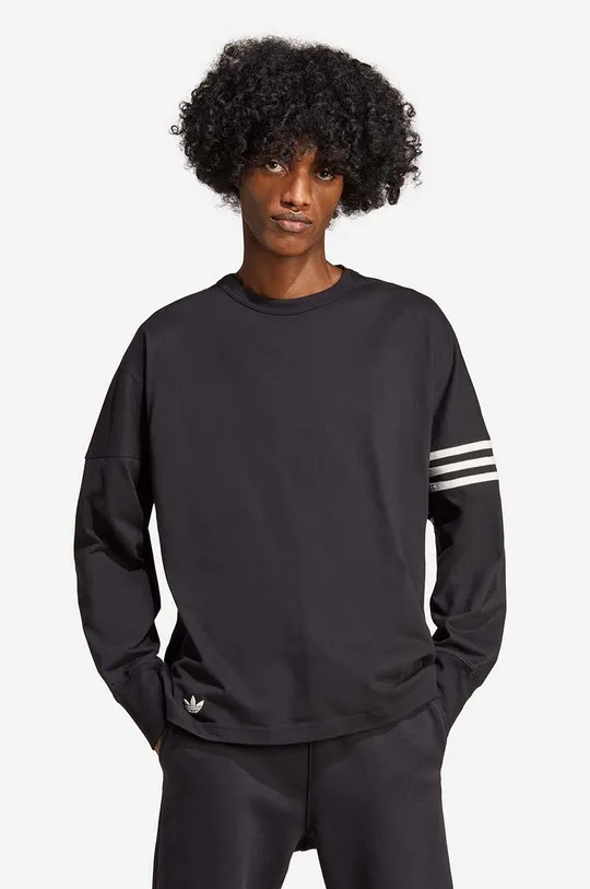 μαύρο Βαμβακερή μπλούζα με μακριά μανίκια adidas Originals Ανδρικά