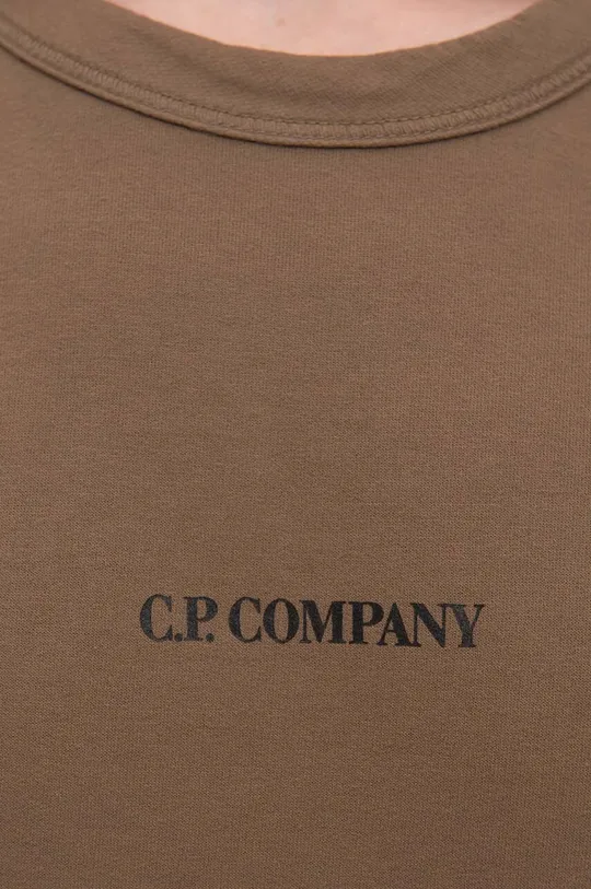 Pamučna dukserica C.P. Company smeđa