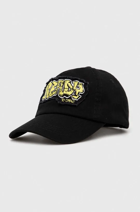 Sisley cappello con visiera in cotone bambini nero