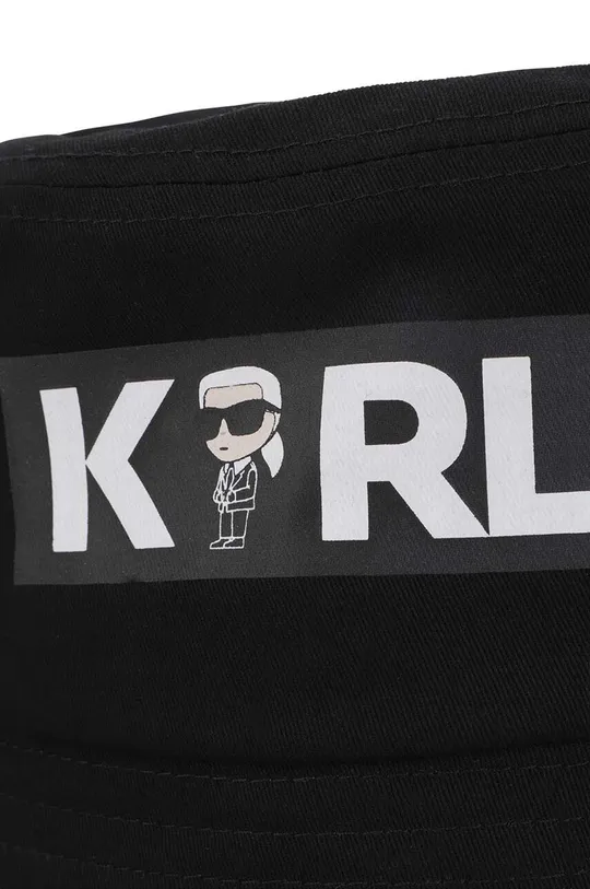 Detský bavlnený klobúk Karl Lagerfeld čierna