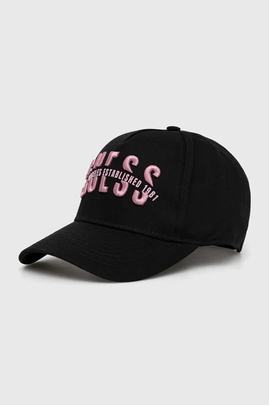 črna Bombažna bejzbolska kapa Guess Ženski