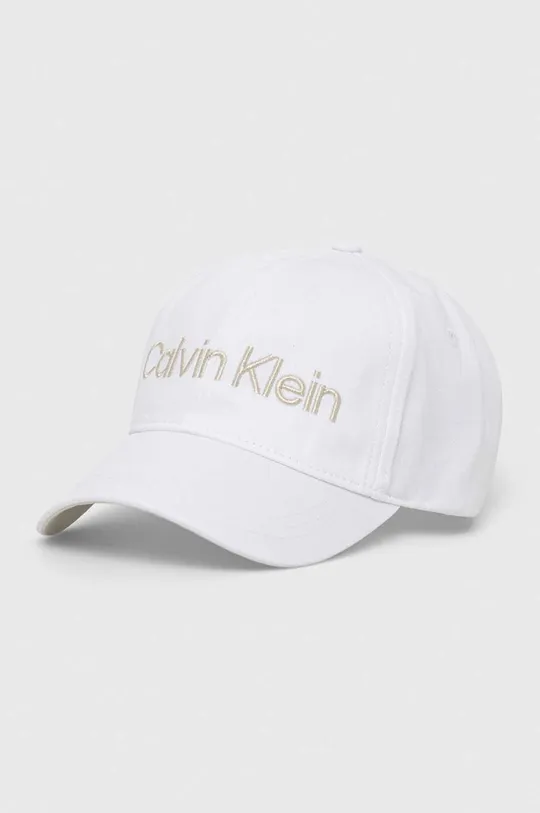bijela Pamučna kapa sa šiltom Calvin Klein Ženski