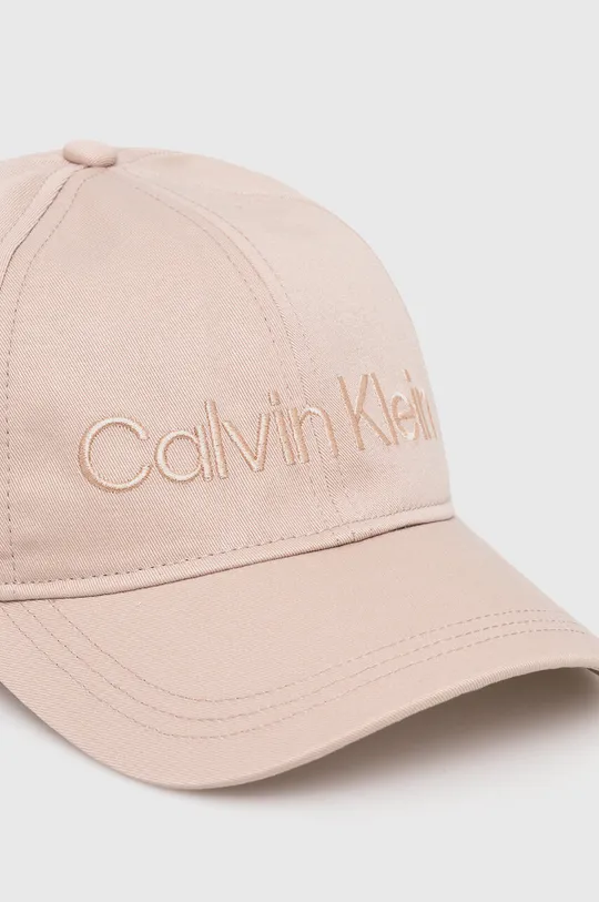 Calvin Klein czapka z daszkiem bawełniana szary