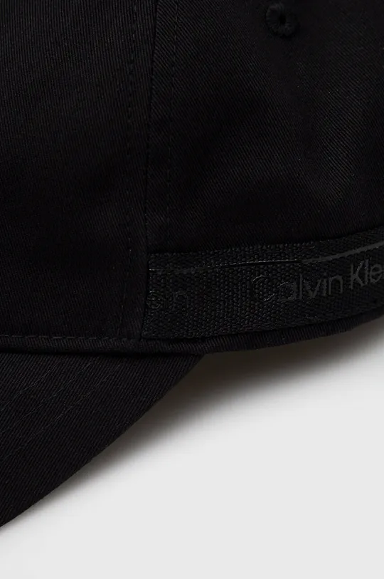 Βαμβακερό καπέλο του μπέιζμπολ Calvin Klein μαύρο
