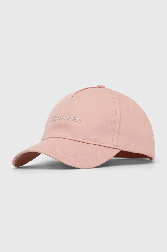 ροζ Βαμβακερό καπέλο του μπέιζμπολ Calvin Klein Γυναικεία
