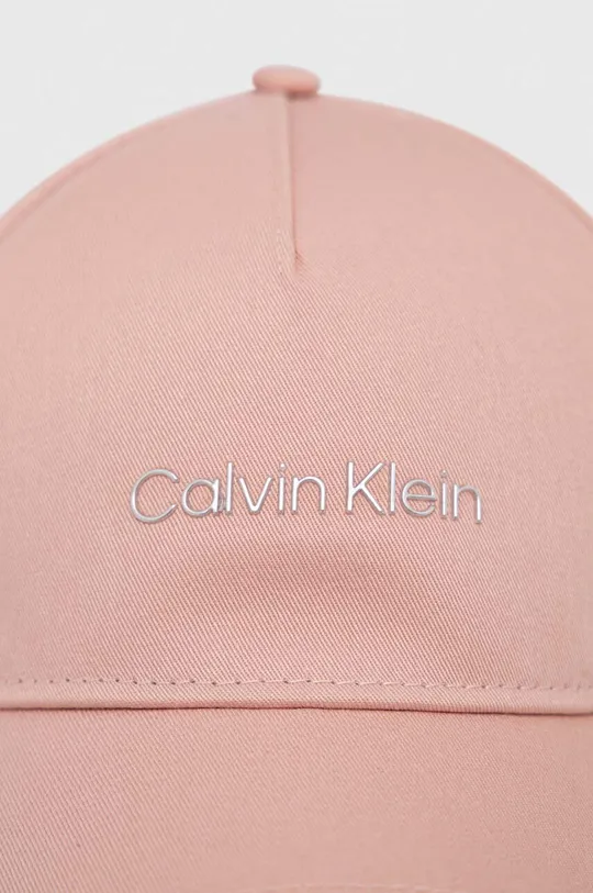 Βαμβακερό καπέλο του μπέιζμπολ Calvin Klein ροζ