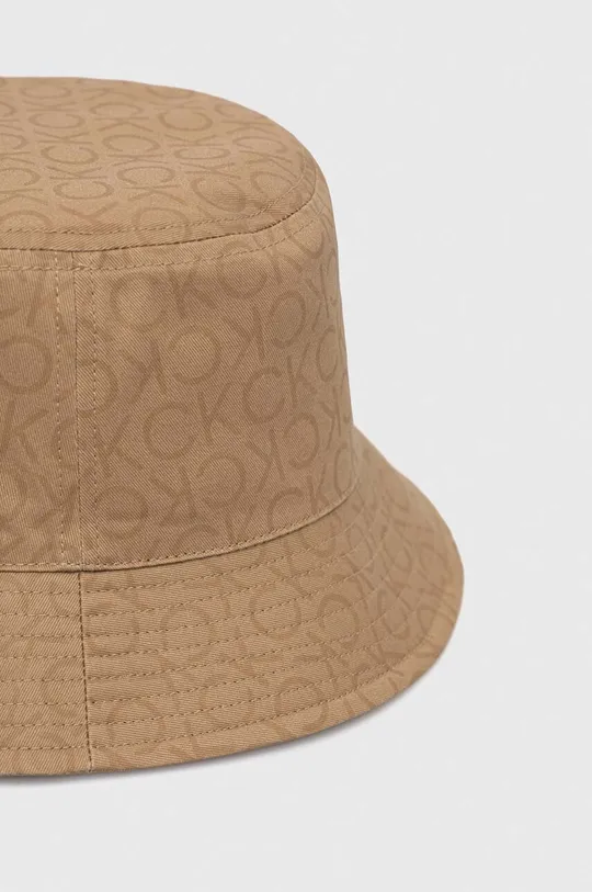 Αναστρέψιμο βαμβακερό καπέλο Calvin Klein μπεζ