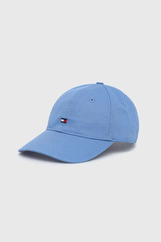 μπλε βαμβακερό καπέλο του μπέιζμπολ Tommy Hilfiger Γυναικεία