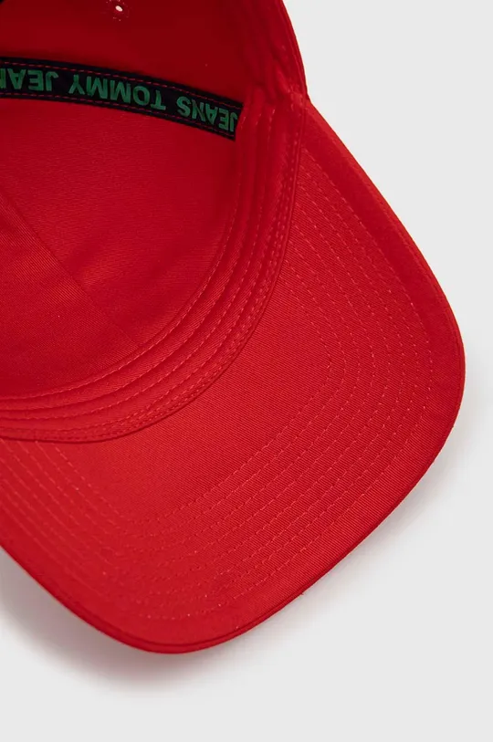 crvena Pamučna kapa sa šiltom Tommy Jeans