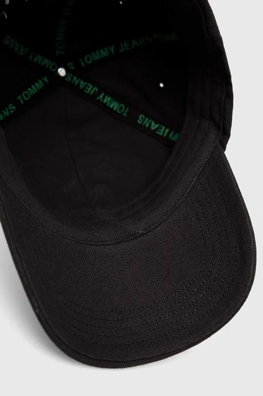 črna Bombažna bejzbolska kapa Tommy Jeans