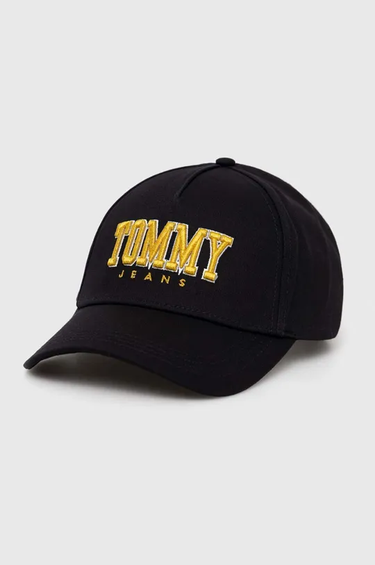 μαύρο Βαμβακερό καπέλο του μπέιζμπολ Tommy Jeans Γυναικεία