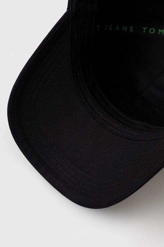 μαύρο Βαμβακερό καπέλο του μπέιζμπολ Tommy Jeans