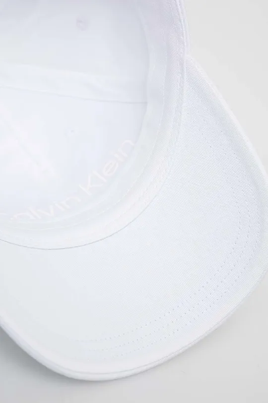 bijela Pamučna kapa sa šiltom Calvin Klein
