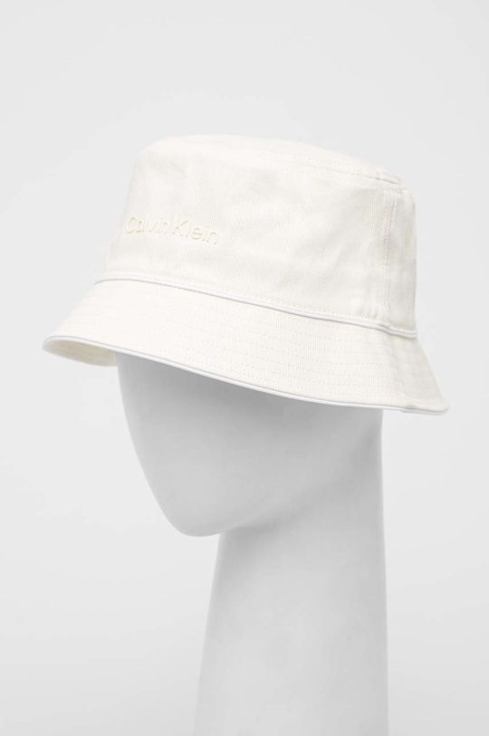 kremowy Calvin Klein kapelusz bawełniany Damski