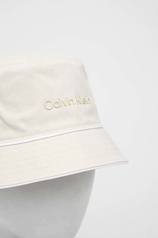Calvin Klein kapelusz bawełniany kremowy