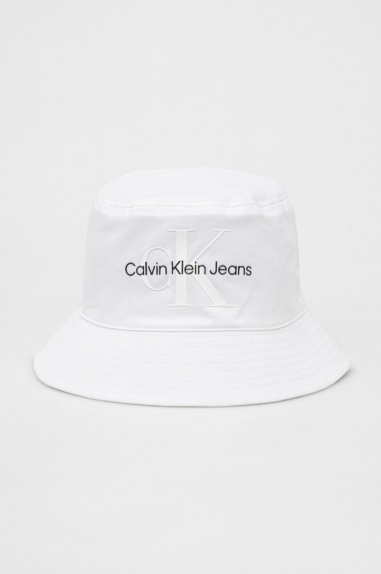 biały Calvin Klein Jeans kapelusz bawełniany Damski