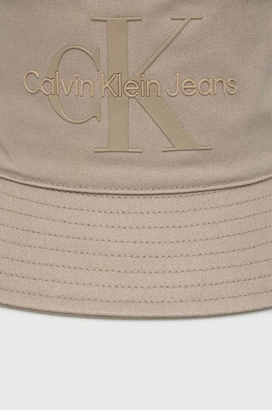 Βαμβακερό καπέλο Calvin Klein Jeans μπεζ