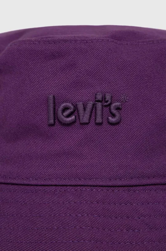 Αναστρέψιμο βαμβακερό καπέλο Levi's μωβ