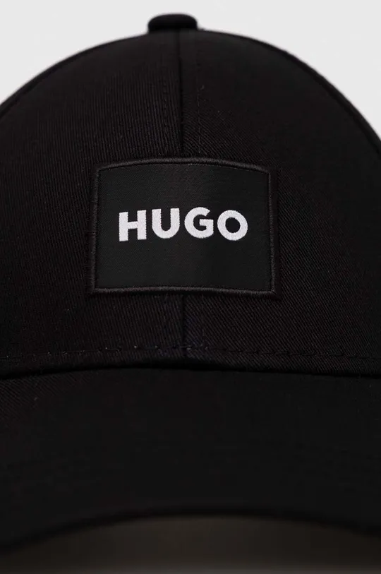 Βαμβακερό καπέλο του μπέιζμπολ HUGO μαύρο