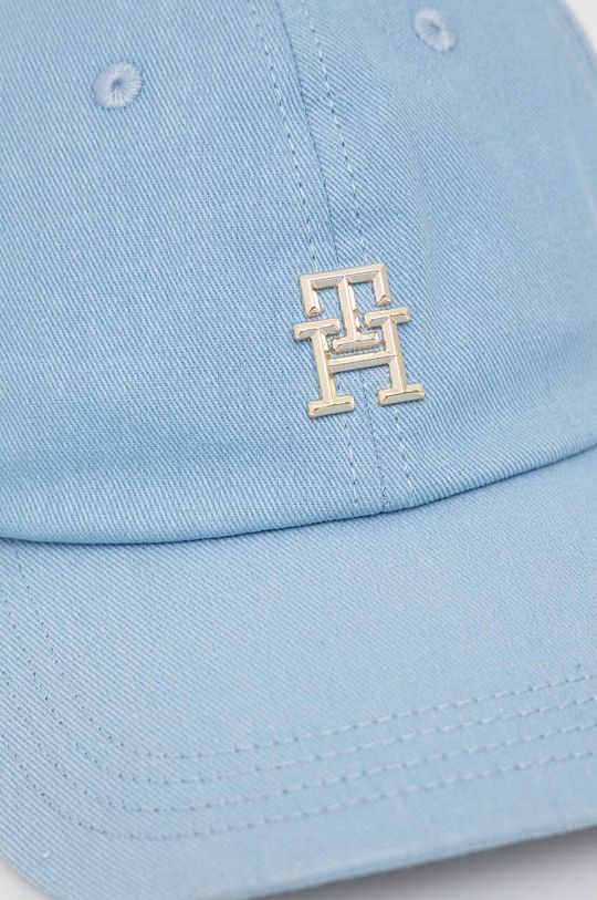 Bavlněná baseballová čepice Tommy Hilfiger světle modrá