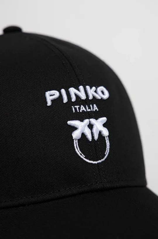 Pinko czapka z daszkiem bawełniana czarny