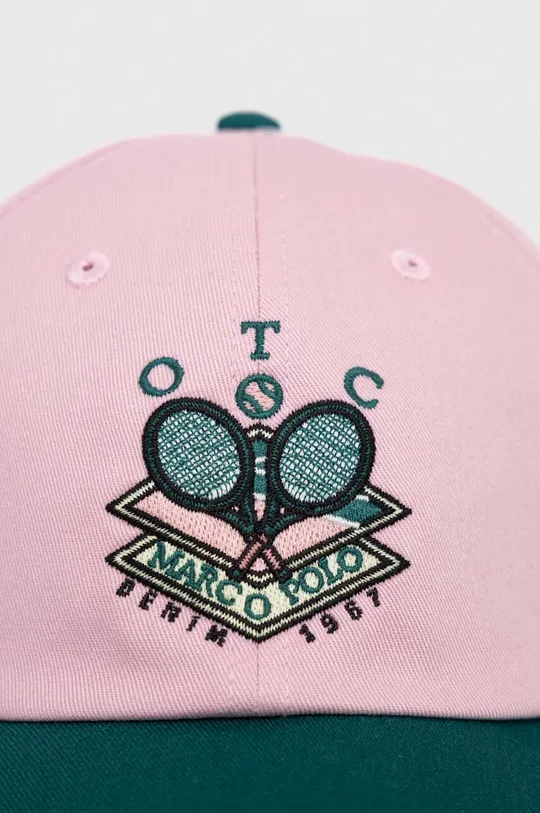 Βαμβακερό καπέλο του μπέιζμπολ Marc O'Polo DENIM ροζ