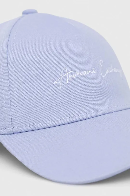 Βαμβακερό καπέλο του μπέιζμπολ Armani Exchange μωβ