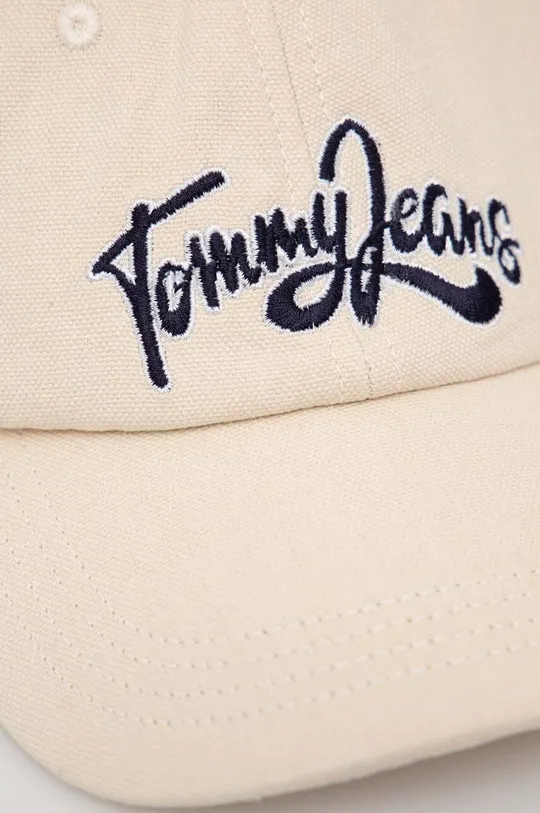 Бавовняна бейсболка Tommy Jeans бежевий