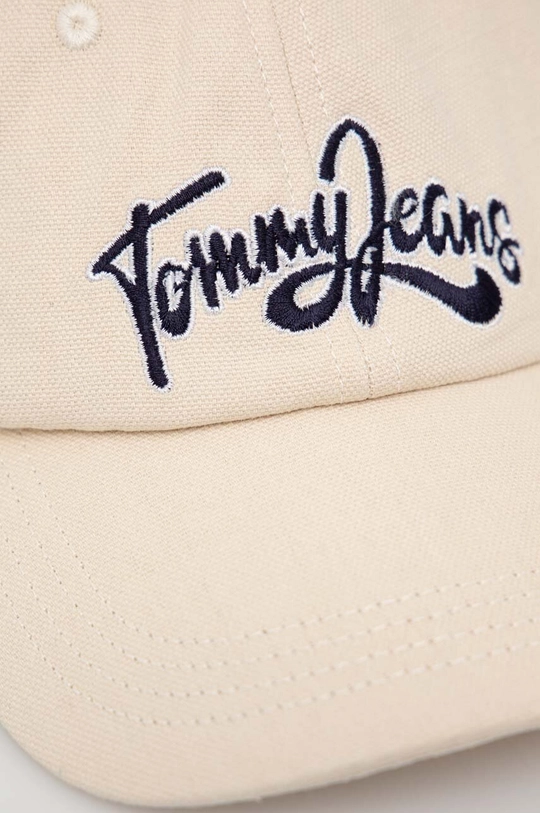 Bavlnená šiltovka Tommy Jeans béžová