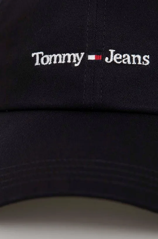 Βαμβακερό καπέλο του μπέιζμπολ Tommy Jeans μαύρο