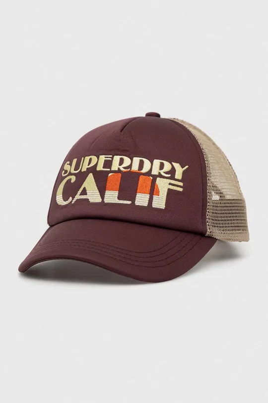brązowy Superdry czapka z daszkiem Damski