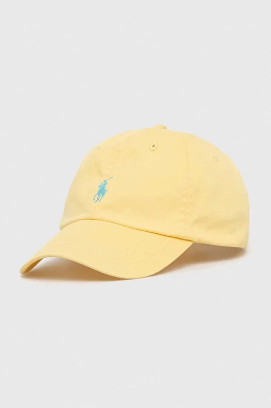 żółty Polo Ralph Lauren czapka z daszkiem bawełniana Damski