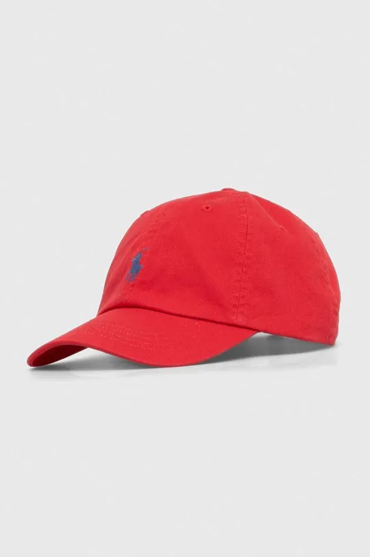 κόκκινο Βαμβακερό καπέλο του μπέιζμπολ Polo Ralph Lauren Γυναικεία
