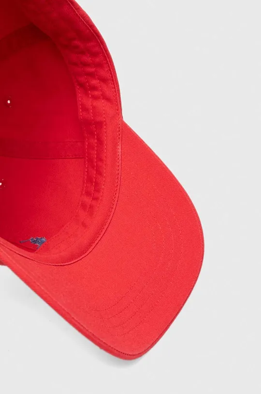 κόκκινο Βαμβακερό καπέλο του μπέιζμπολ Polo Ralph Lauren
