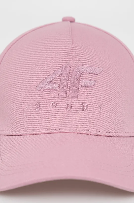 4F czapka z daszkiem bawełniana różowy