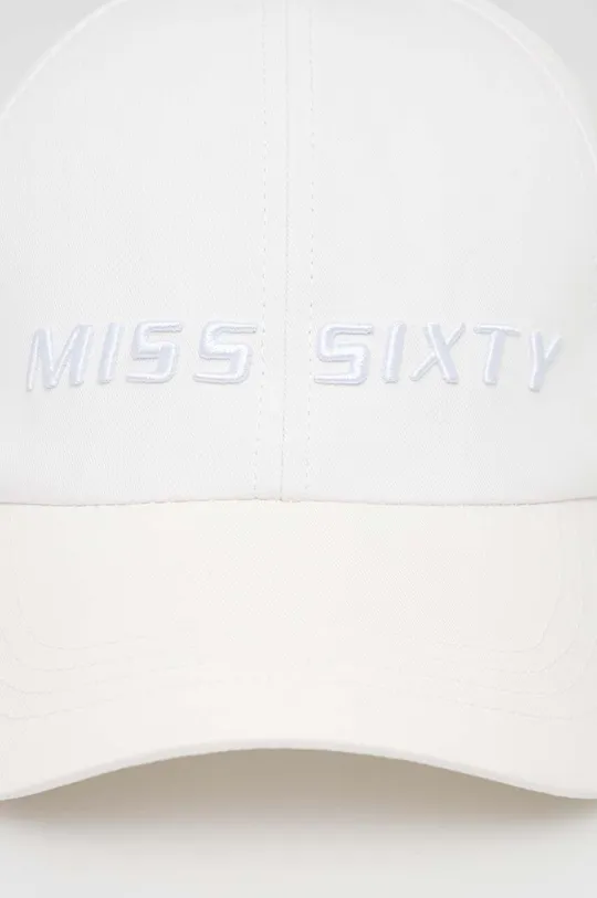 Βαμβακερό καπέλο του μπέιζμπολ Miss Sixty λευκό