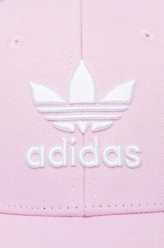 ροζ Βαμβακερό καπέλο του μπέιζμπολ adidas Originals