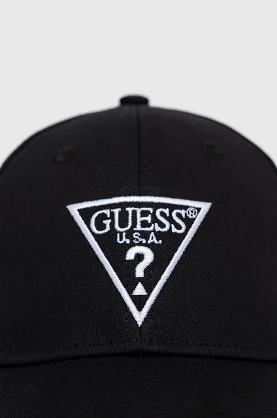 Βαμβακερό καπέλο μπέιζμπολ Guess <p> Κύριο υλικό: 100% Βαμβάκι Φόδρα: 100% Πολυεστέρας</p>