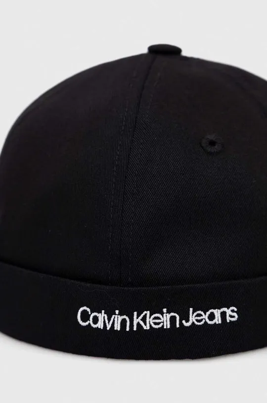 Calvin Klein Jeans czapka bawełniana dziecięca czarny