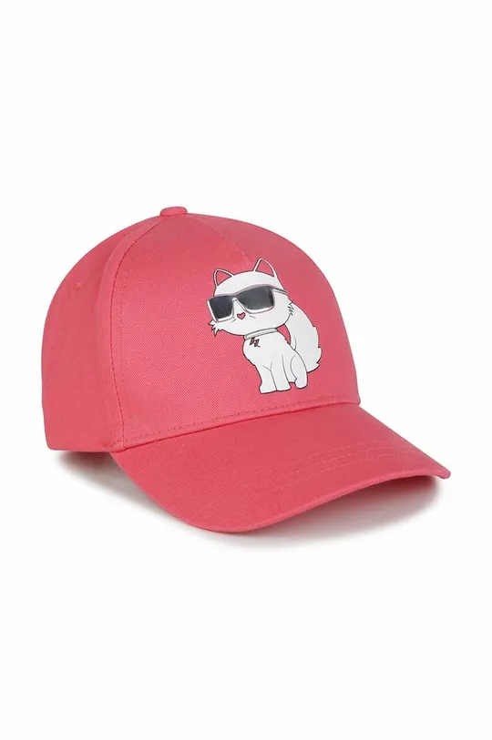 czerwony Karl Lagerfeld czapka bawełniana dziecięca Dziewczęcy