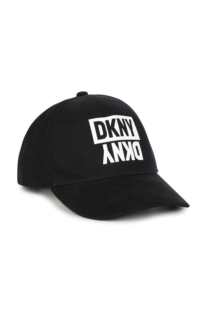 Dkny czapka z daszkiem bawełniana dziecięca czarny