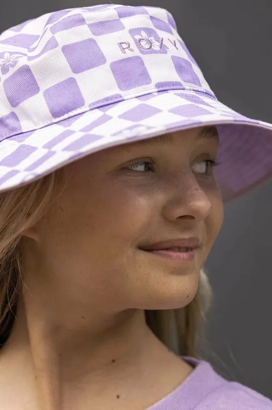 fioletowy Roxy kapelusz bawełniany dziecięcy Dziewczęcy