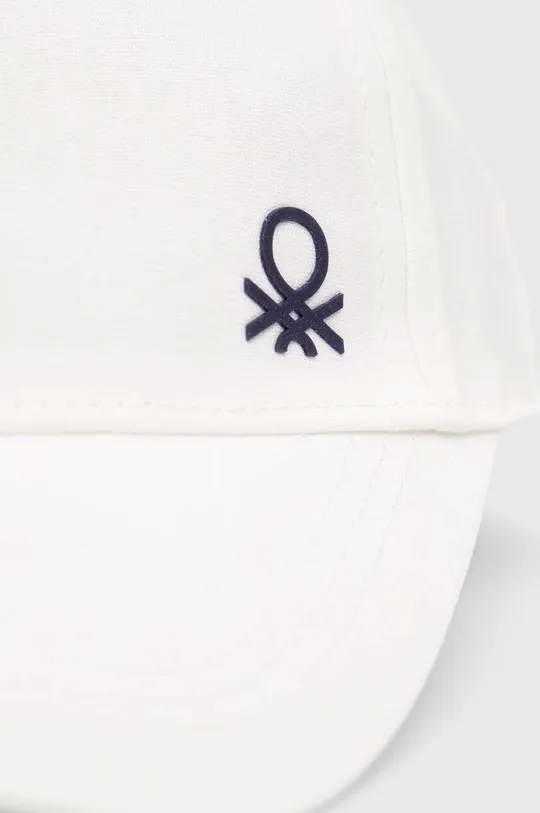 Παιδικό βαμβακερό καπέλο μπέιζμπολ United Colors of Benetton λευκό