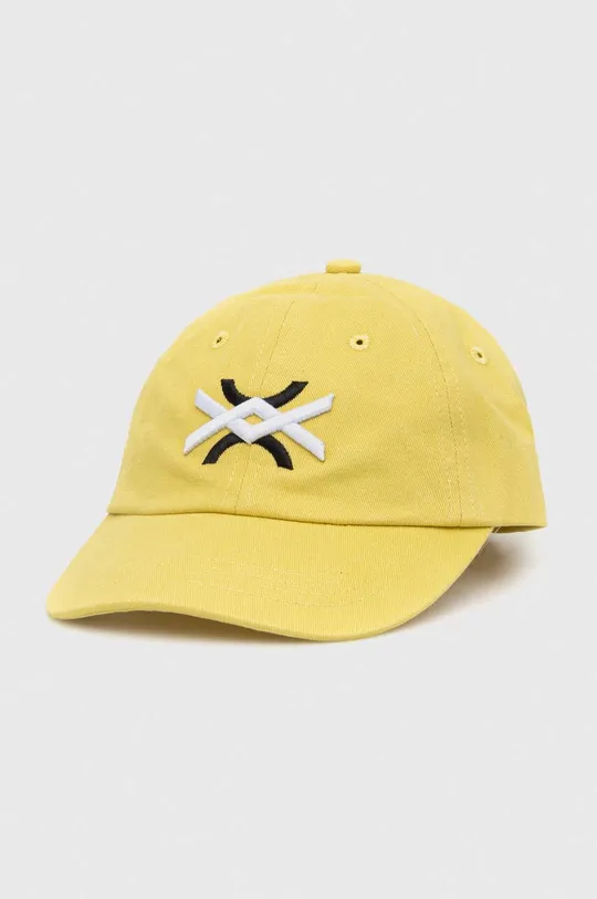 κίτρινο Παιδικό βαμβακερό καπέλο μπέιζμπολ United Colors of Benetton Παιδικά