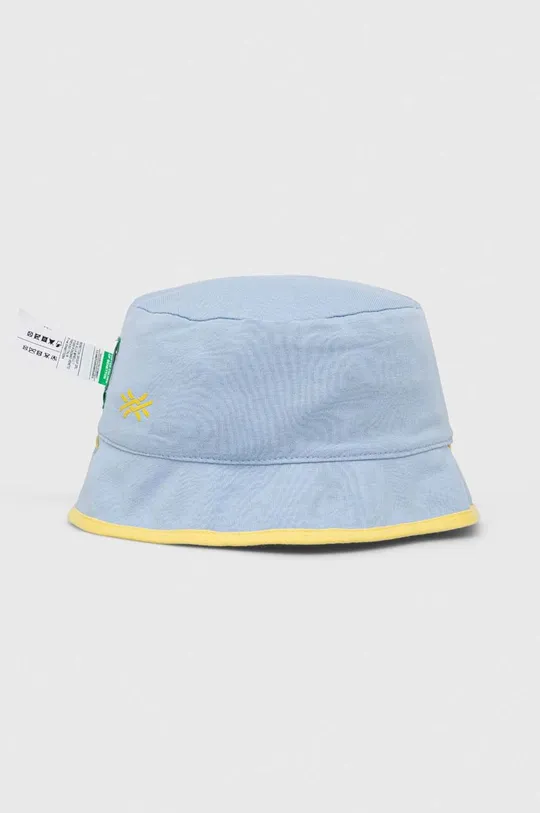Детская двусторонняя хлопковая шляпа United Colors of Benetton голубой