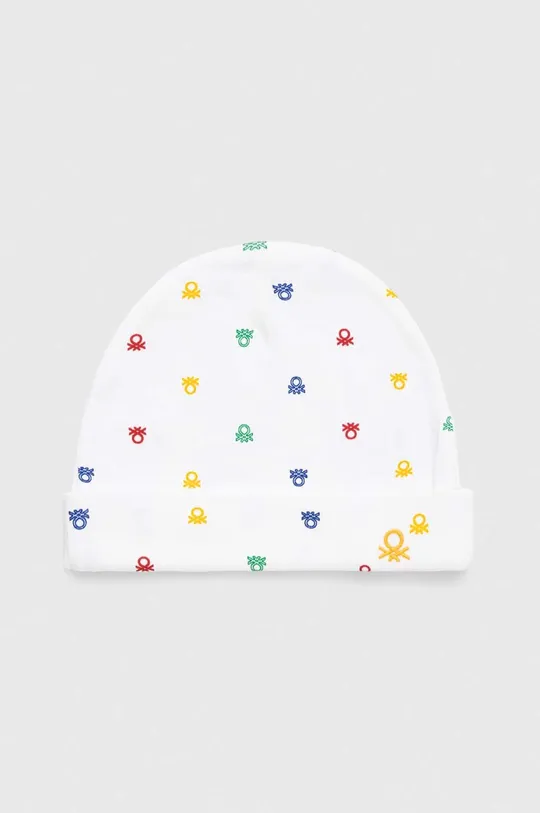United Colors of Benetton czapka bawełniana dziecięca 2-pack biały